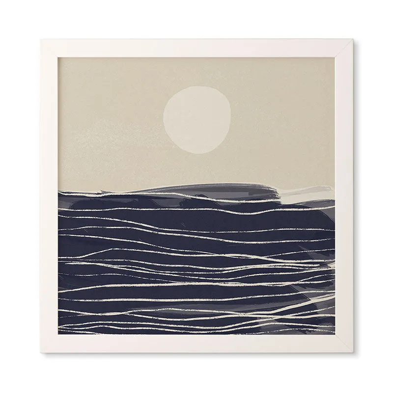 Abstract Seascape 2 by Alisa Galitsyna - Framed Wall Art Basic White 20" x 20"