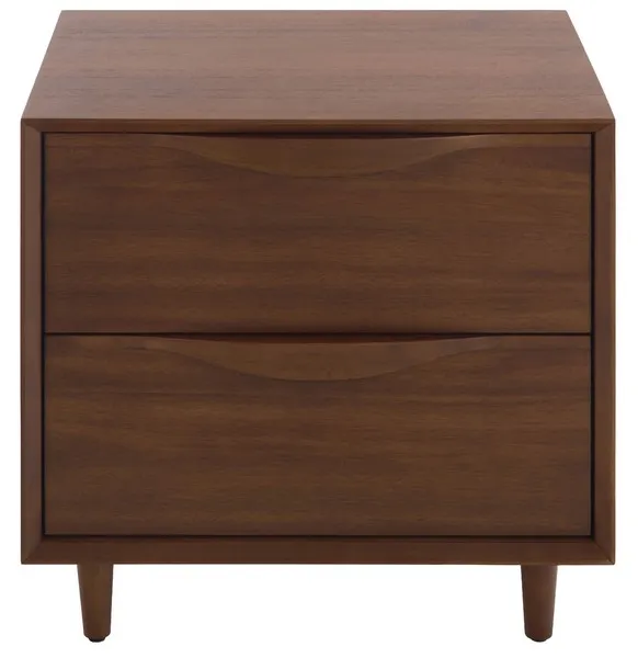 Ayoka 2 Drawer Nightstand - Dark Walnut
