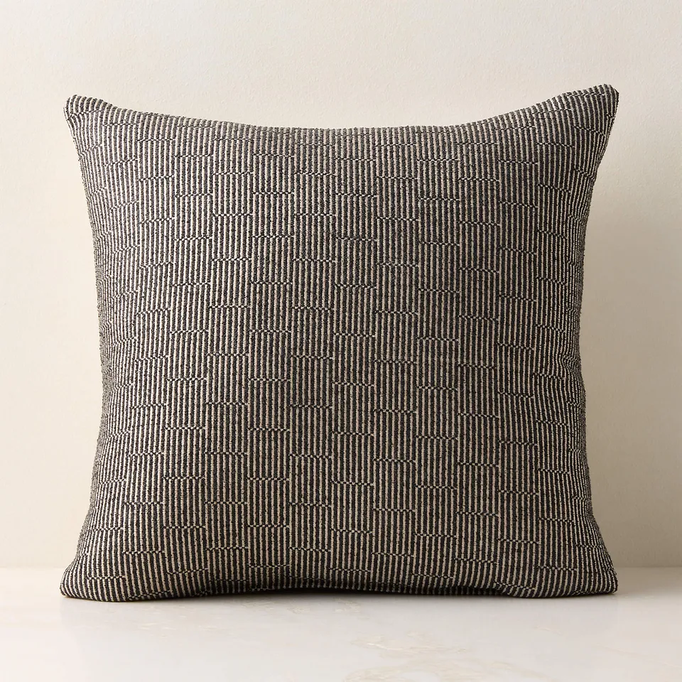 Sunbrella® Bolden Black and White Outdoor Throw Pillow 20"x20"