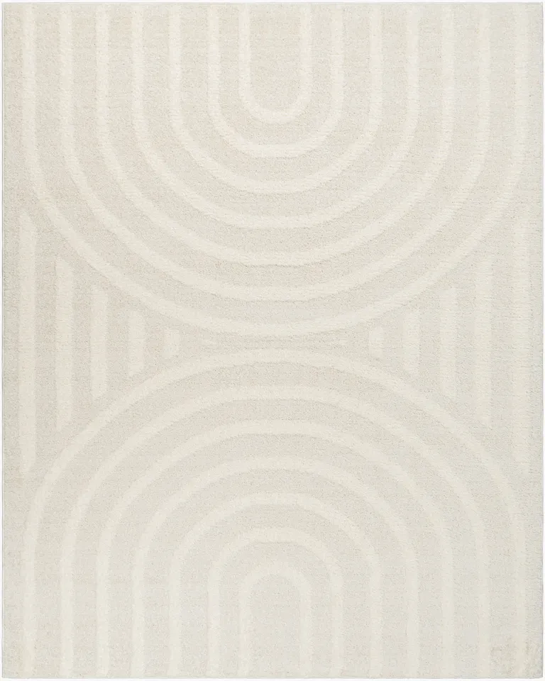 Rodos Beige Indoor 6'7" x 9' Machine Woven Rug