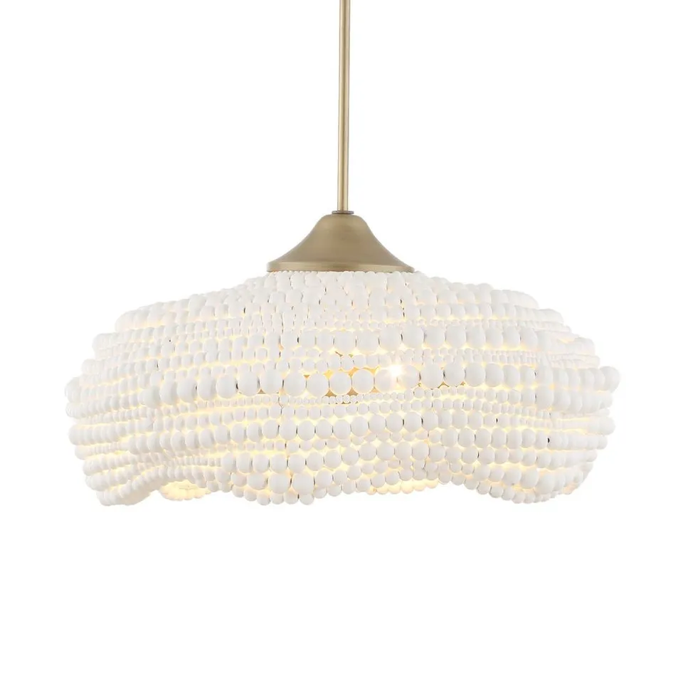 Biddeford 5 Light White Beaded Pendant
