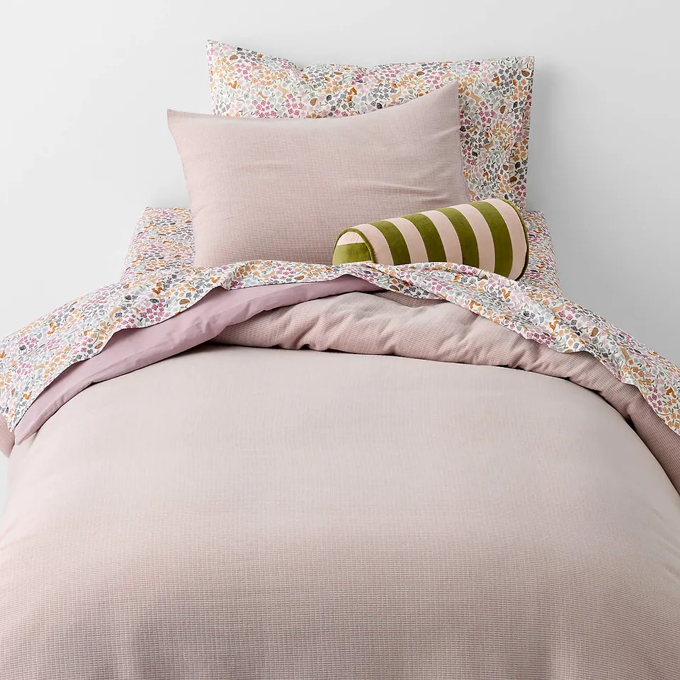 Biscuit Gauze Wildflower Purple Kids Full/Queen Duvet Cover