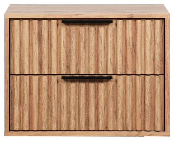 Lylia 2 Drawer Floating Nightstand - Oak / Black