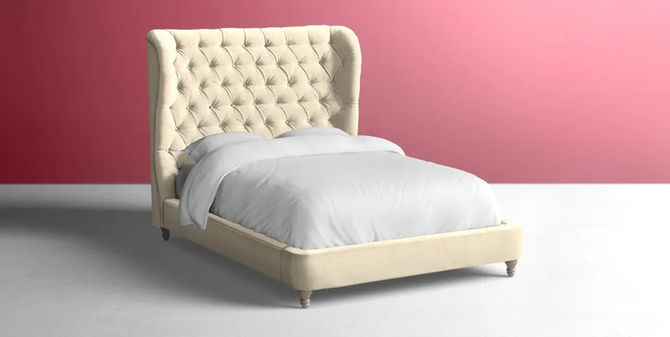 Tufted Wingback Bed