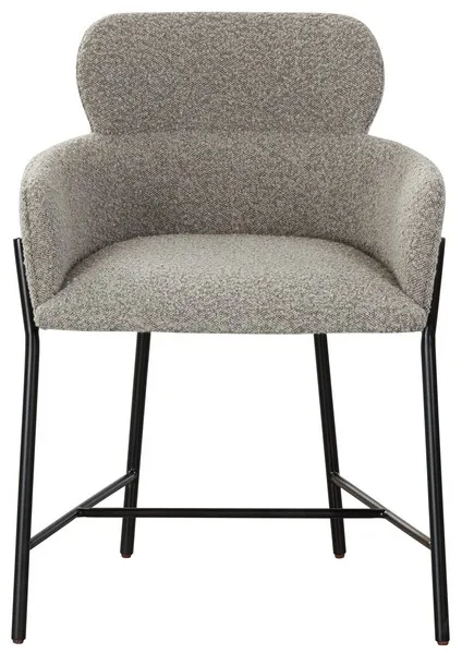 Safavieh Couture Charlize Velvet Dining Chair, Light Grey / Black