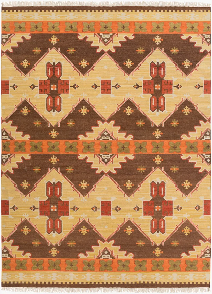 Jewel Tone II Brown Indoor 8' x 11' Handmade Rug