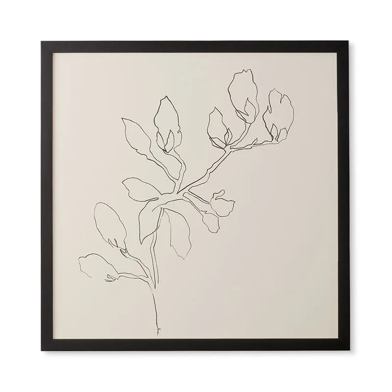 Floral Study No 3 by Megan Galante - Framed Wall Art Basic Black 30" x 30"