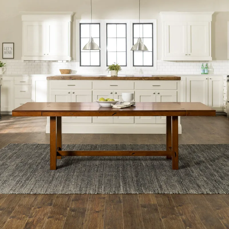 68" Rustic Wood Expandable Dining Table - Dark Oak