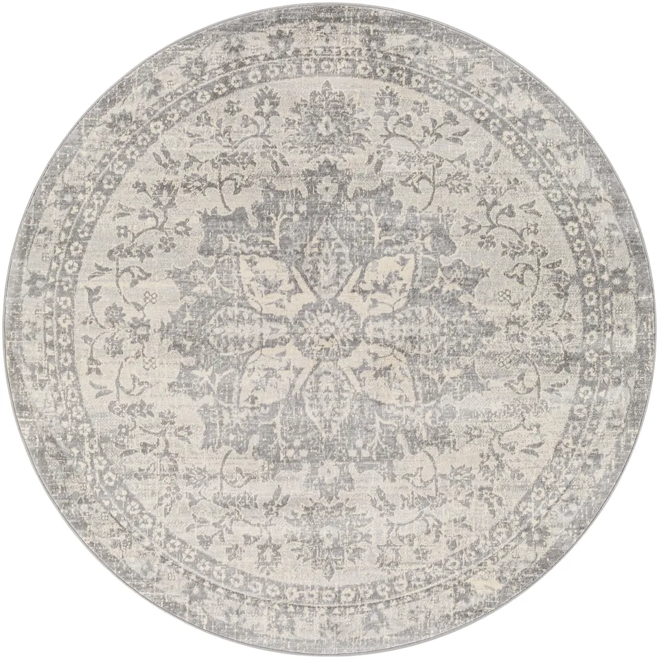 Monaco Gray Indoor 5'3" x 5'3" Machine Woven Rug