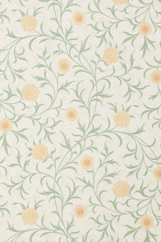 Scroll Leaves & Trees Thyme Pear Wallpaper