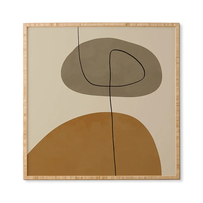 Organic Abstract Shapesii by Alisa Galitsyna - Framed Wall Art Bamboo 30" x 30"