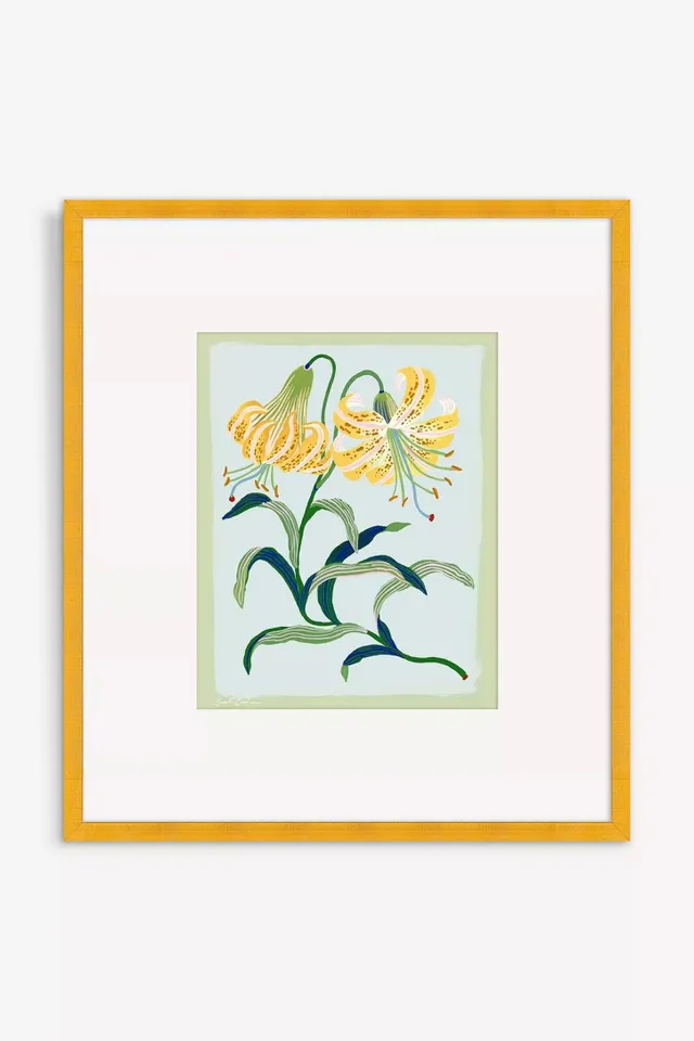 Tiger Lily on Blue Wall Art