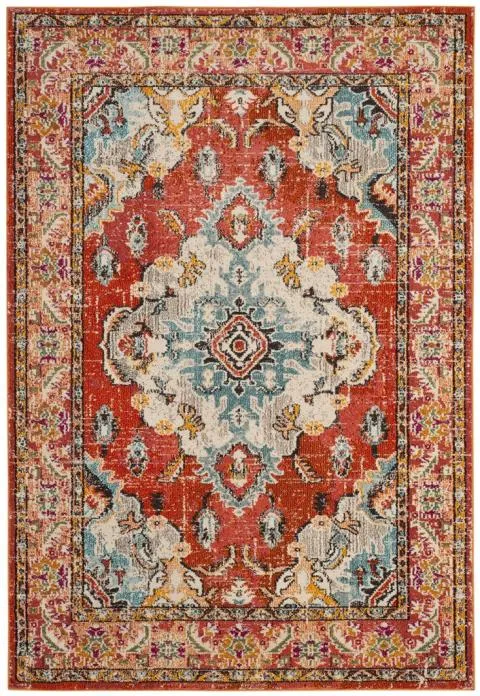 Arlo Home Woven Area Rug, MNC243H, Orange/Light Blue,  9' X 12'