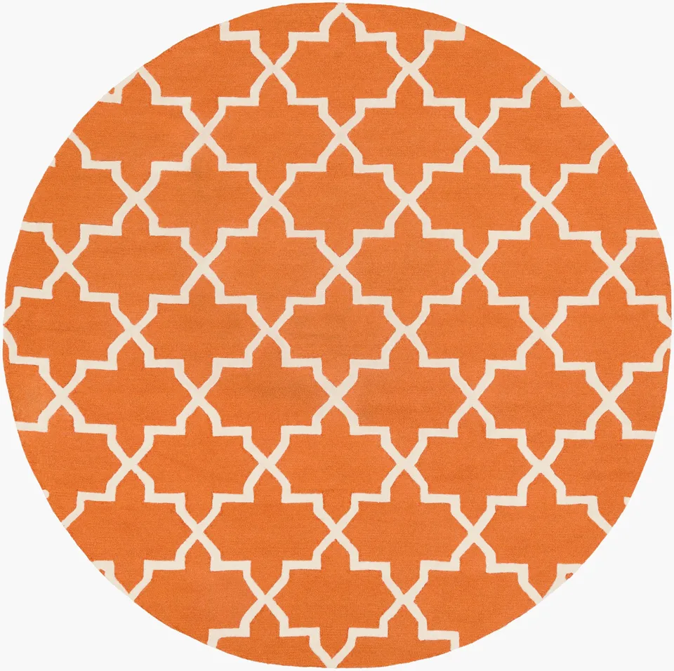 Pollack Orange Indoor 8' x 8' Handmade Rug