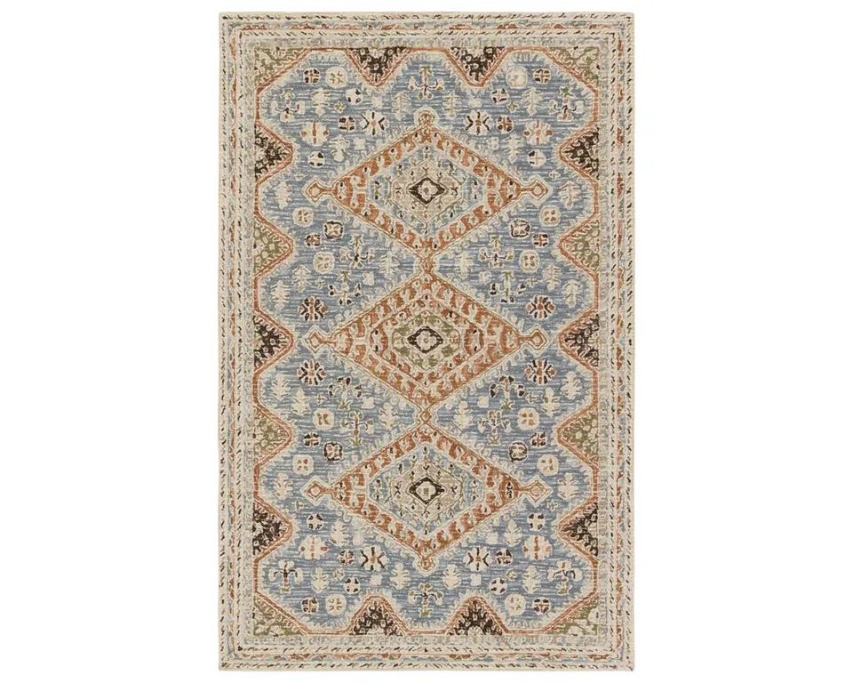 Vibe by Zascha Handmade Medallion Blue/ Brown Area Rug (9'X12')