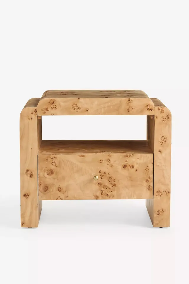 Shura Large Burl Nightstand
