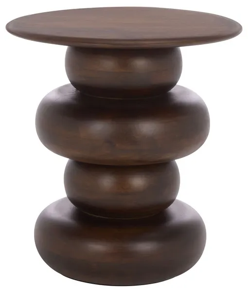 Nube Round Accent Table - Dark Brown