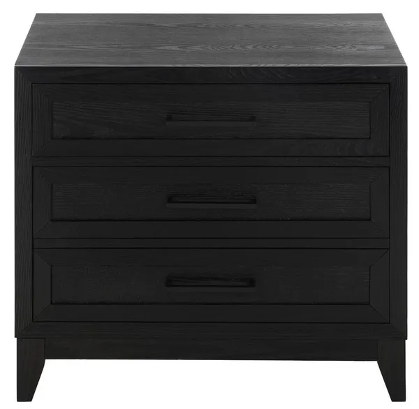 Dener 2 Drawer Nightstand - Black