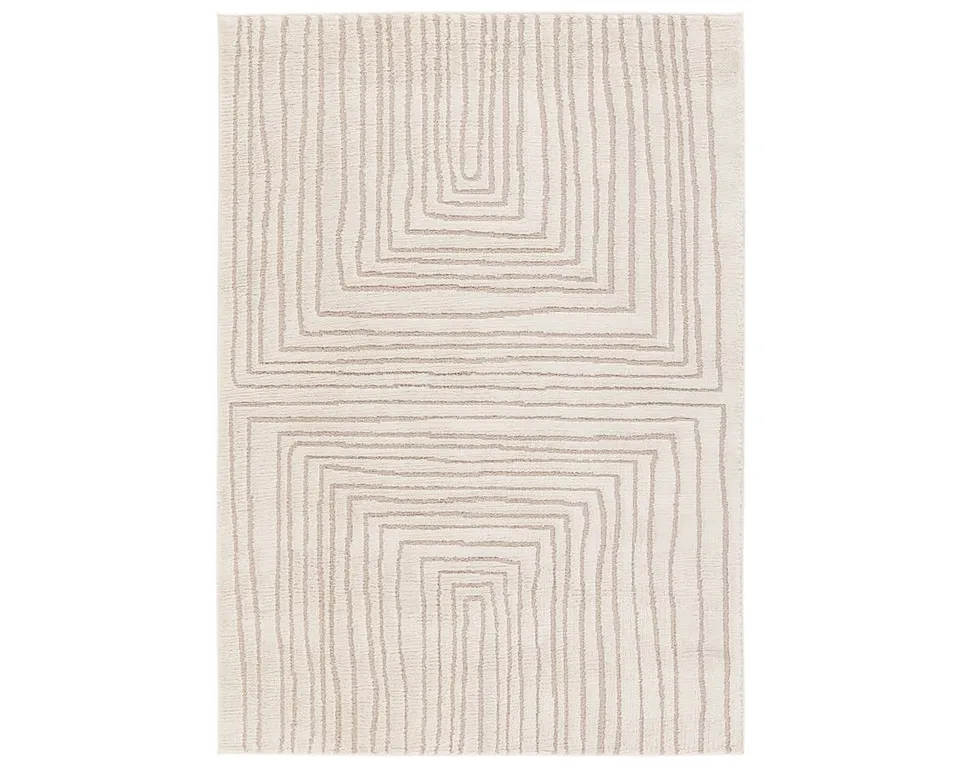 Label J Fantana JID15 Striped Ivory and Beige Area Rug (10'6"x14')