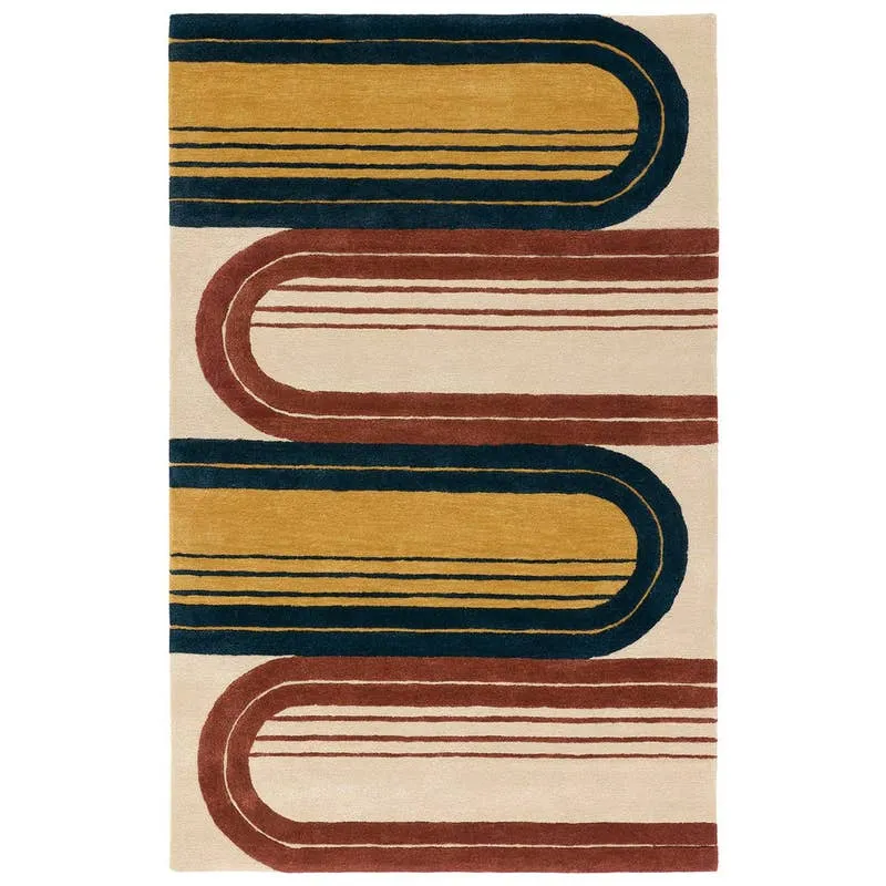 Hypnotic ICO17 Handmade Abstract Multicolor and Red Area Rug (9'x12')