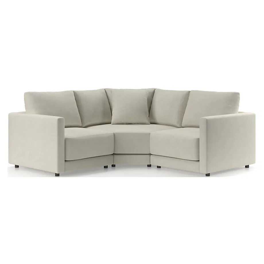 Gather Deep 3-Piece L-Shaped Small Space Wedge Sectional Sofa