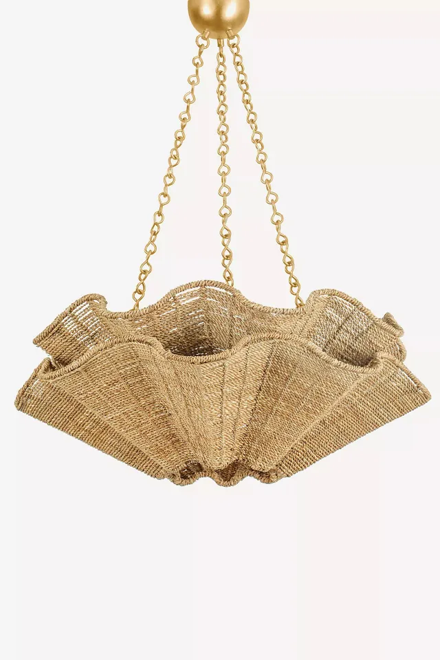 Hayworth Rattan Uplit Chandelier