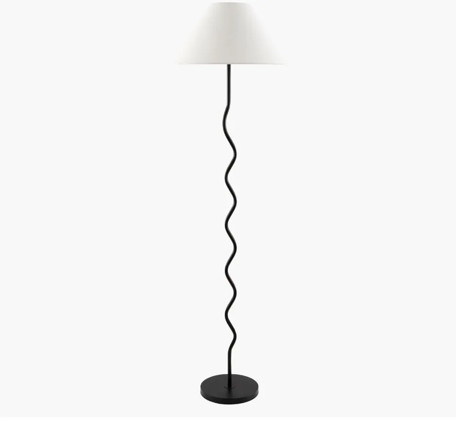 Meander  Hand Painted 63"H x 19"W x 19"D Accent Floor Lamp