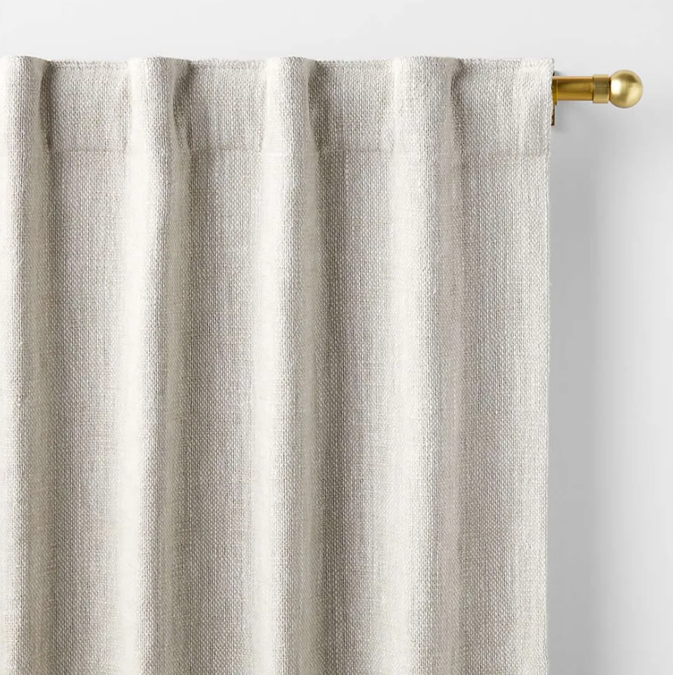 EUROPEAN FLAX ™-Certified Textured Linen Natural Window Curtain Panel 48"x120"