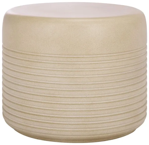 Astrid Low Wide Side Table - Beige