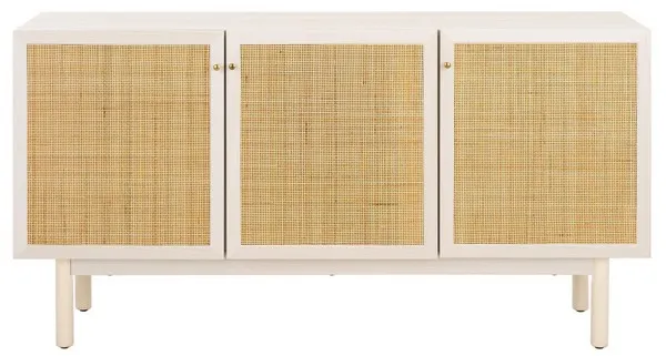 Aino 3 Door Sideboard/Media Stand - Bleached White / Natural