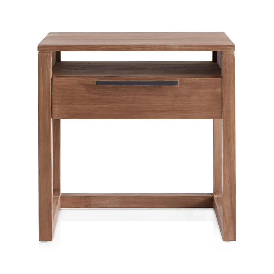 Linea 23" Natural Teak Wood Nightstand