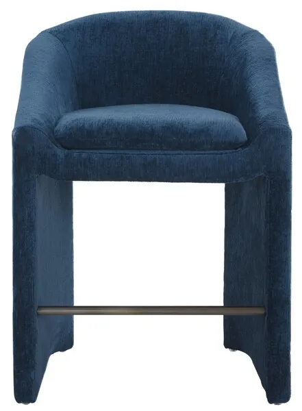 Safavieh Couture Kagan Chenille Counter Stool, Navy