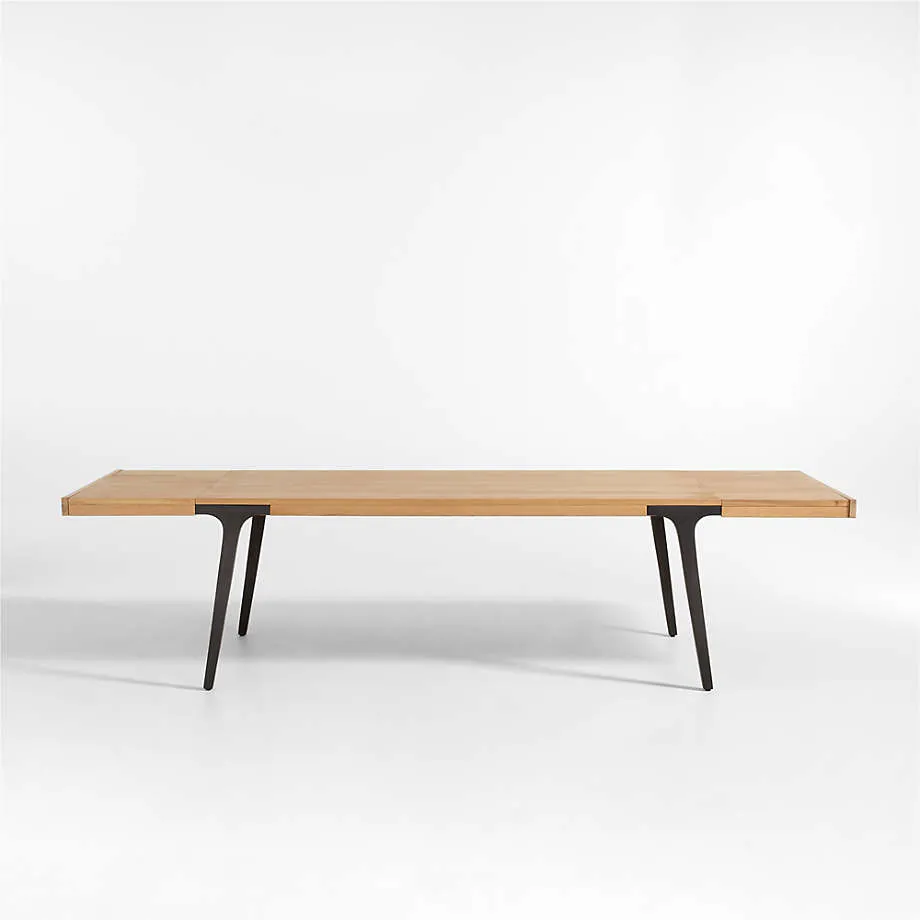 Lakin 81"-119" White Oak Wood Extendable Dining Table