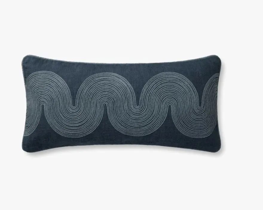 Brigette Romanek x Loloi Not Named Navy / Blue 12'' x 27'' Pillow Cover w/Poly