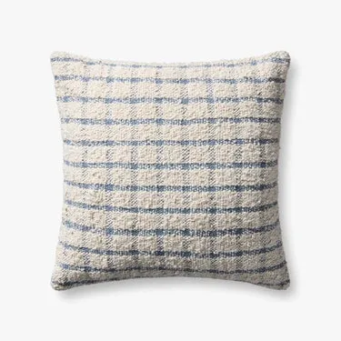 PMH0073 Erin Ivory / Blue - 22 x 22 - Down Filled