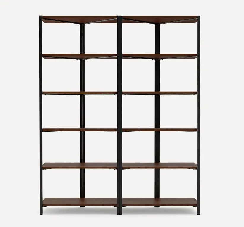 Canon Double Tall Shelves - Walnut - Wood