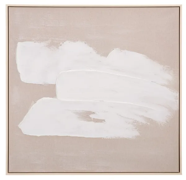 Three Strokes 36" Framed Wall Art - Linen