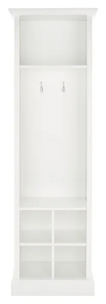 Surrey 6 Shelf 2 Hook Hall Tree - Antique White