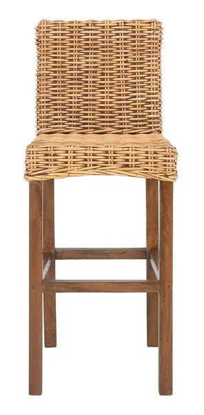 Tobie Rattan Bar Stool - Honey Brown / Antique Brown