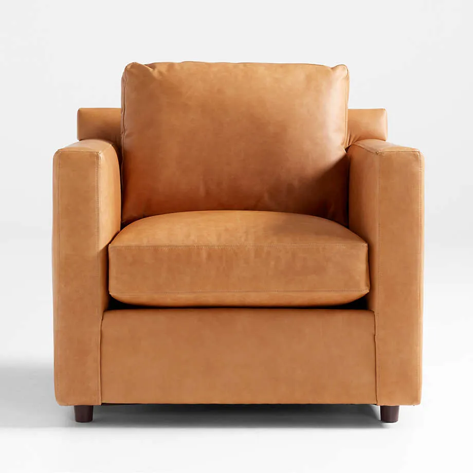 Barrett II 35.5" Leather Track Arm Chair