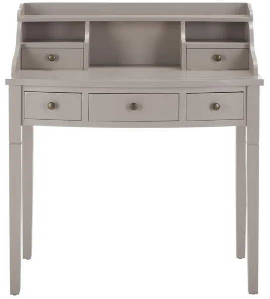 Landon 5 Drawer Writing Desk - Quartz Gray