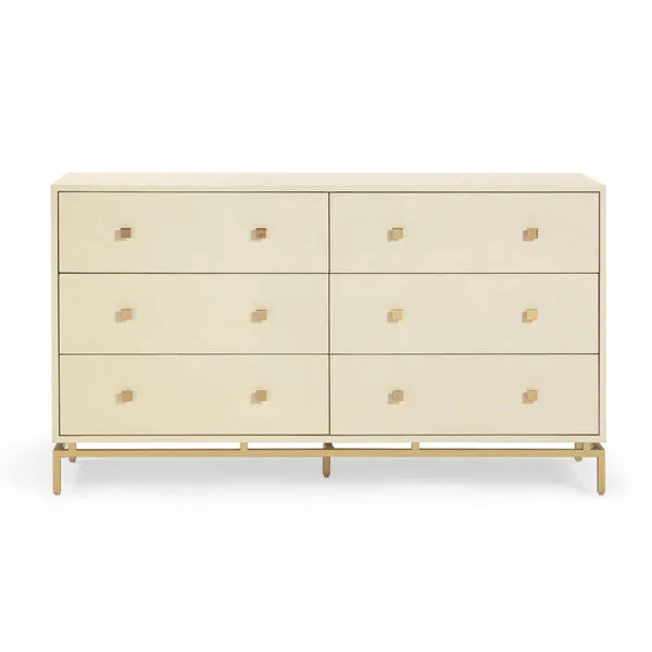 Mariana 57" Shagreen 6 Drawer Dresser