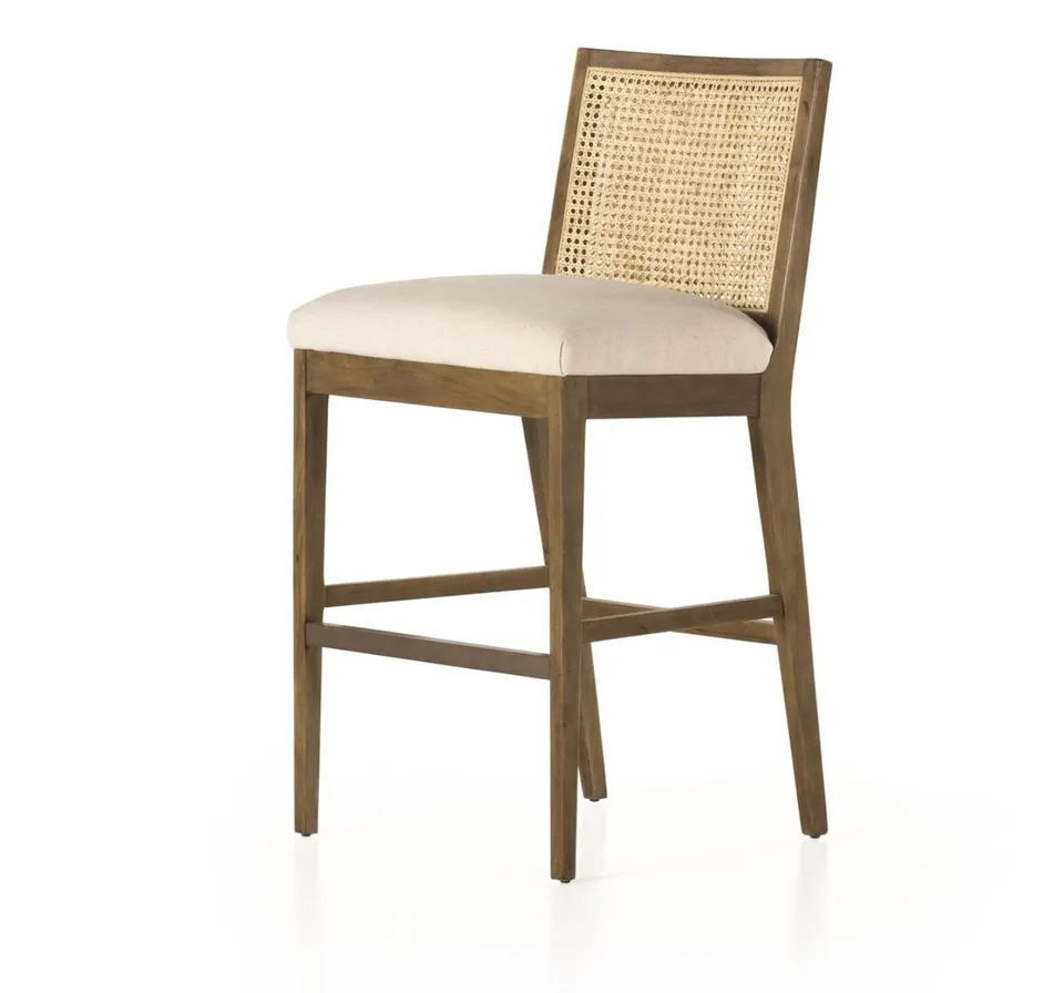 Antonia Cane Armless Bar + Counter Stool - Savile Flax