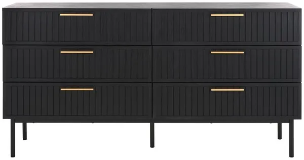 Axelle 6 Drawer Dresser - Black/Black