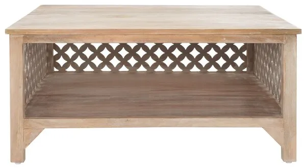 Squall Square 1 Shelf Coffee Table - Burnt White