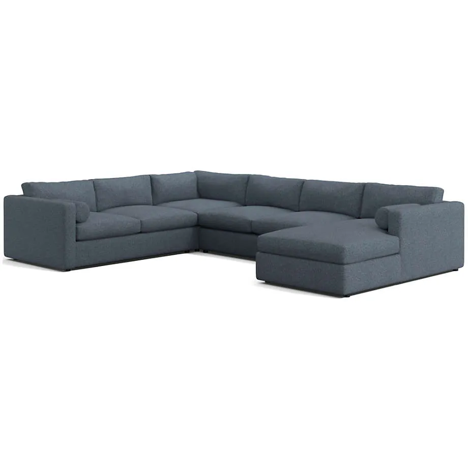 Aris Deep 4-Piece L-Shaped Sectional Sofa with Chaise Lounge