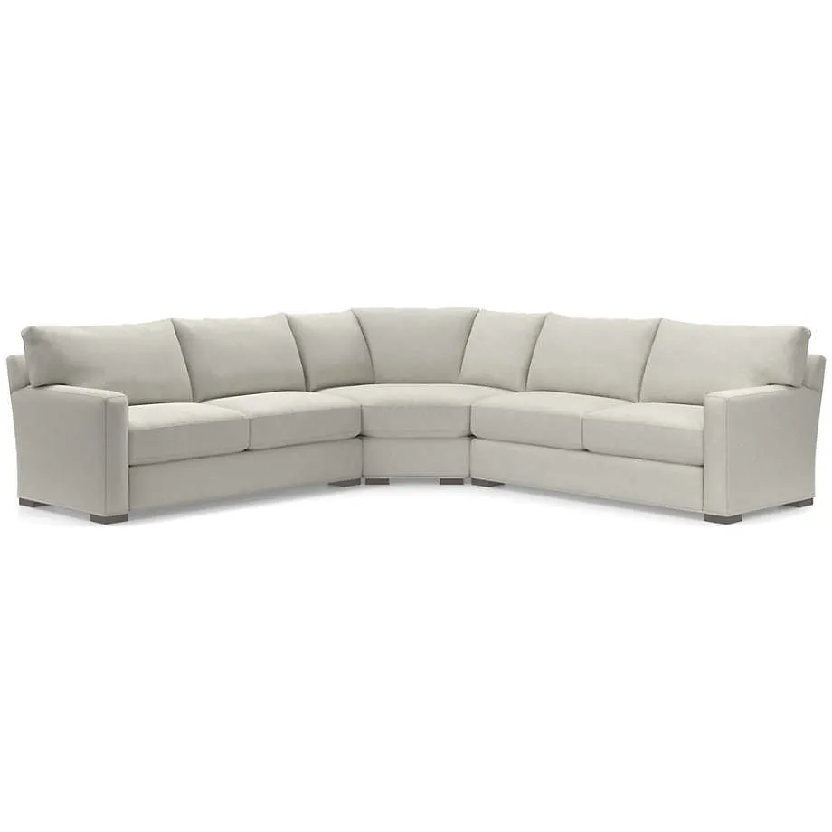Axis Classic 3-Piece L-Shaped Wedge Sectional Sofa