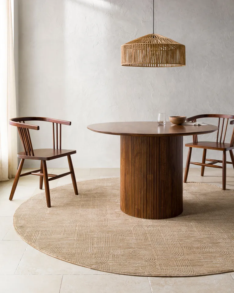 Masterpiece Beige Indoor 7'10" x 7'10" Machine Woven Rug