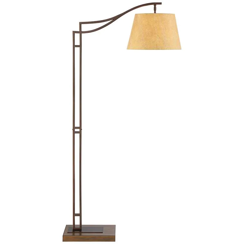 Franklin Iron Works Rossy 60" Bronze Downbridge Arc Floor Lamp