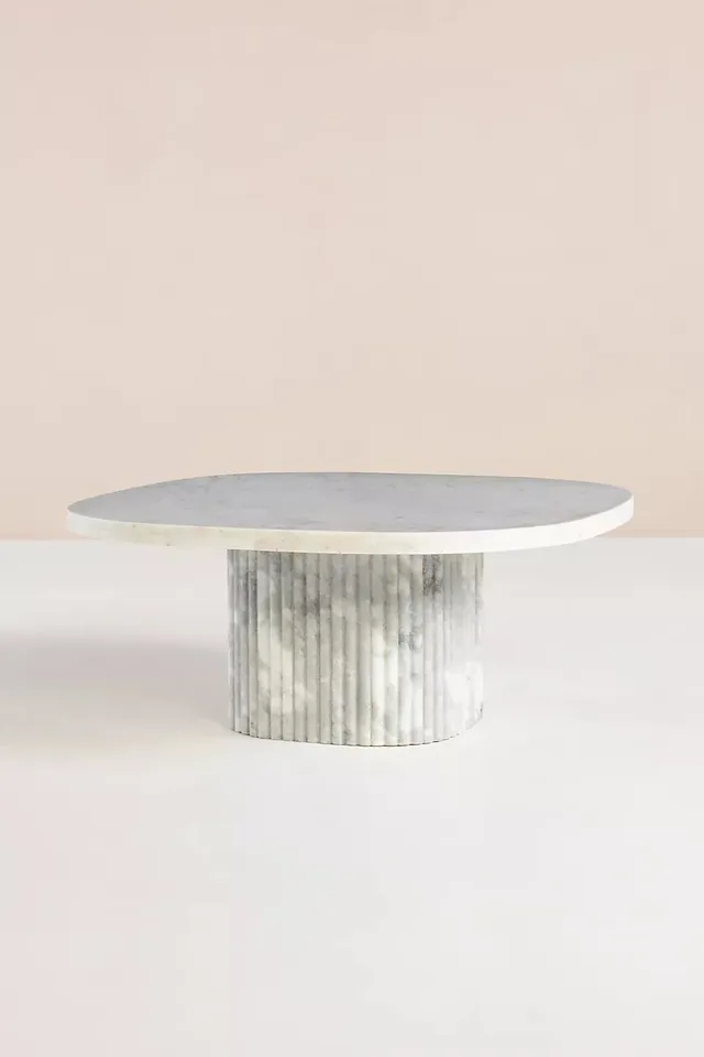 Kanta Square 36" Fluted Marble Coffee Table